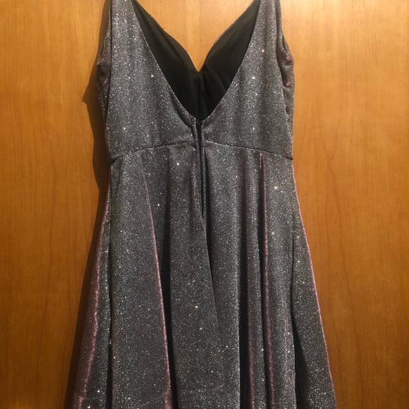 Purple Shimmering Skater Formal Dress - Picture 2 of 2